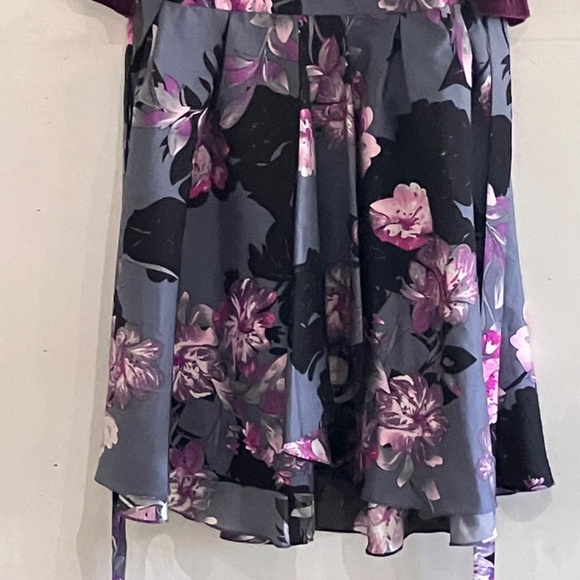 Midnight velvet, dark purple floral dress - Picture 4 of 12